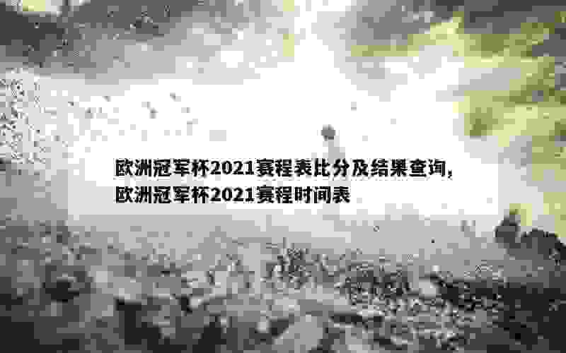 欧洲冠军杯2021赛程表比分及结果查询,欧洲冠军杯2021赛程时间表